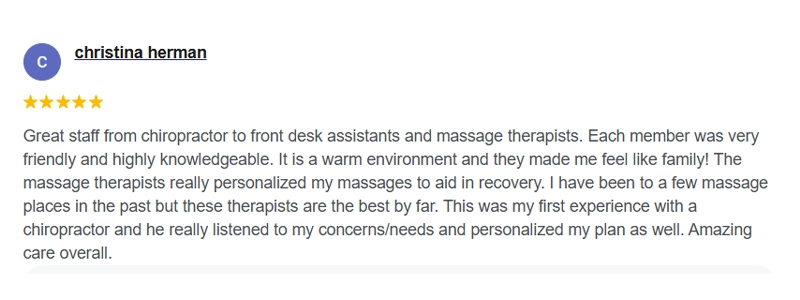 Chiropractic Portland OR Testimonial Crhistina