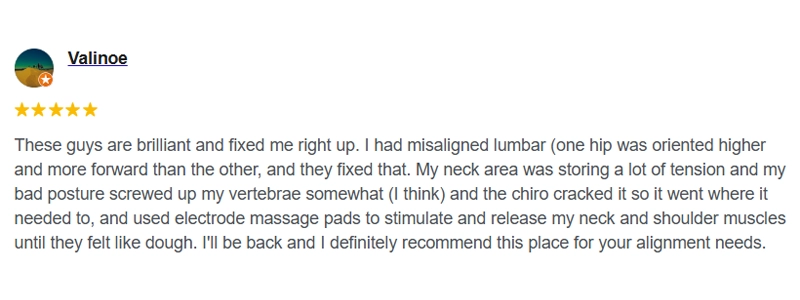Chiropractic Portland OR Testimonial valinoe